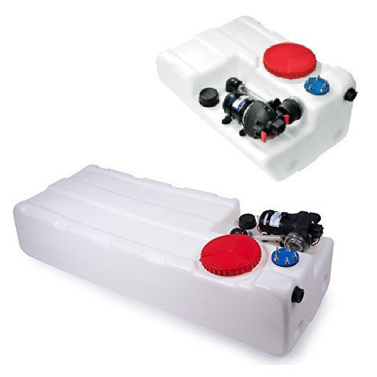 Pack pompe et réservoir Bora 40 L Nuova Rade pour bateau & van aménagé | Système d'eau complet | Vue divers volume de réservoir