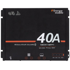 Régulateur de charge Smart-MPPT Energie Mobile 40A / 100 V | Régulateur solaire vu de face