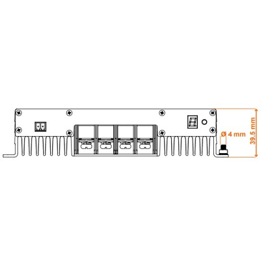 Régulateur de charge Smart-MPPT Energie Mobile 40A / 100 V : Schéma dimension hauteur