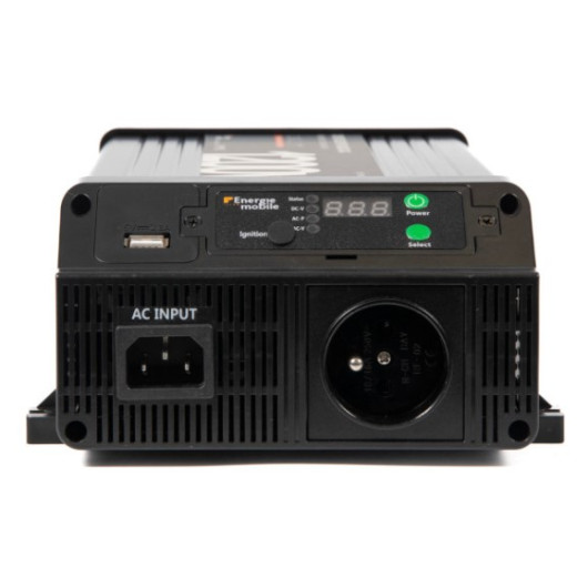 Convertisseur sinusoïdal DC-AC PS-RT 1200 VA Energie Mobile | 12/230 V avec relais transfert et ignition | connexion AC 230 V