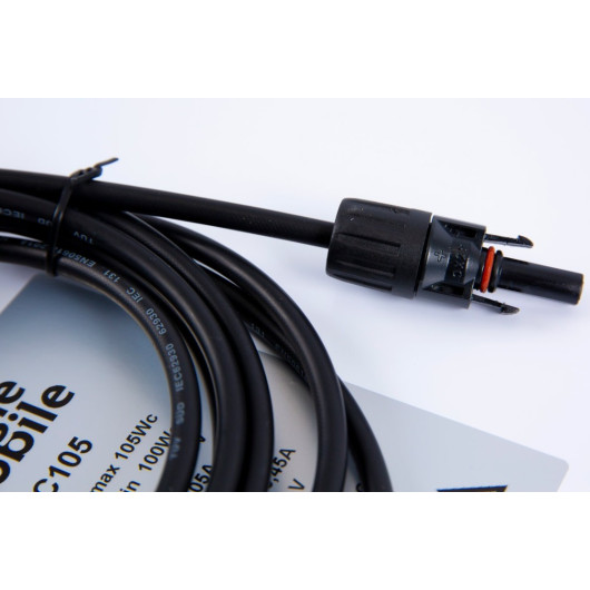 EM série A monocristallin PERC 105W panneau solaire haut de gamme petit prix - vu connecteur MC4