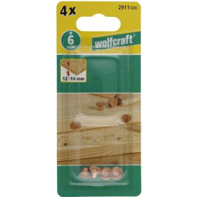 Centreur pour cheville ø6 mm Wolfcraft (lot de 4) | Assemblage bois pour van, camping-car, bateau