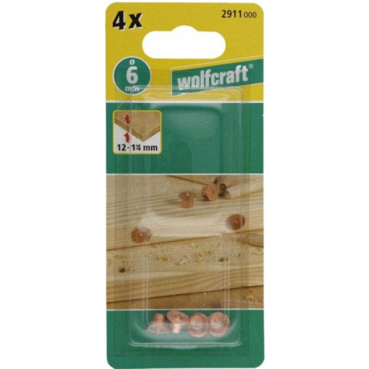 Centreur pour cheville ø6 mm Wolfcraft (lot de 4) | Assemblage bois pour van, camping-car, bateau | emballage