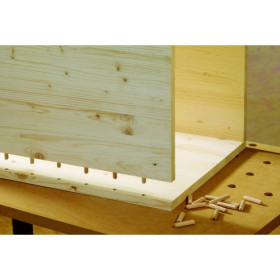 Chevilles bois hêtre ø6 x 30 mm Wolfcraft (50 pièces) | aménagement intérieur van, fourgon et bateau | emballage