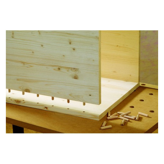 Chevilles bois hêtre ø6 x 30 mm Wolfcraft (50 pièces) | aménagement intérieur van, fourgon et bateau | planche assemblée