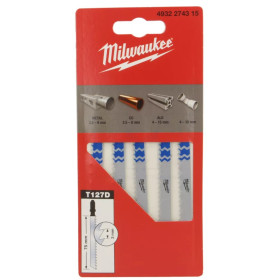 Pack 5 lames scie sauteuse Milwaukee | Découpe tôle et aluminium pour aménagement van et fourgon | emballage