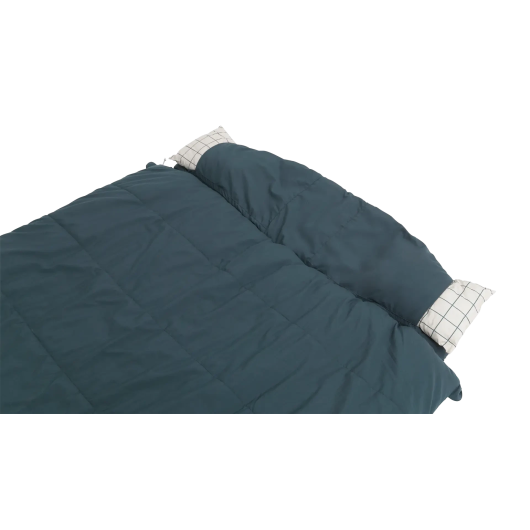 Camper Lux Double blue Outwell | sac de couchage 2 personne avec capuche | oreiller amovible