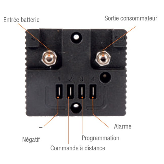 SBM200 Energie Mobile | Dispositif de sauvegarde batterie 12V 200A pour installations puissantes | détails bornes connexions