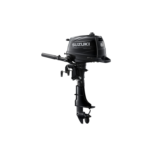 Moteur Hors-Bord 6 CV SUZUKI DF6A avec arbre court ou long | Moteur thermique | Noir vue de 3/4