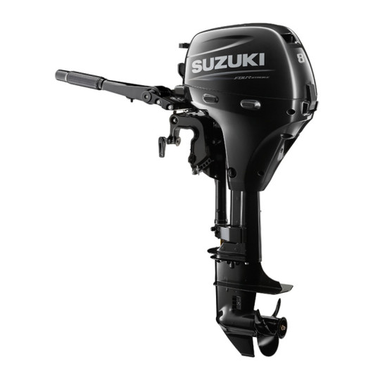 Moteur Hors-Bord Suzuki DF8A de 8 CV avec arbre court ou long | Moteur thermique | Vue de 3/4