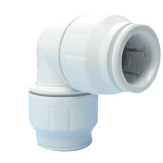 Raccord coudé femelle-femelle PER ø15 mm John Guest Speedfit | pour eau en van, bateau, caravane | blanc