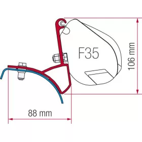 Adaptateur FIAMMA F35 Pro pour Renault Trafic, Vivaro, Primastar | Fixation store van aménagé