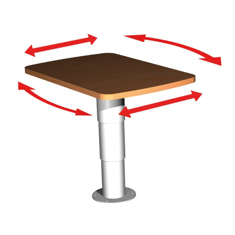 Table Télescopique Bateau Avec Porte-Gobelets - Chêne, Réglable, Amovible