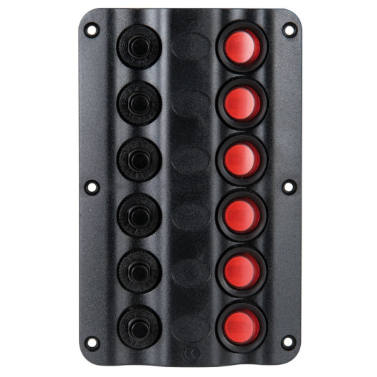 Tableau électrique Wave Osculati 6 interrupteurs | pour système 12V DC en van, fourgon et bateau | IP54