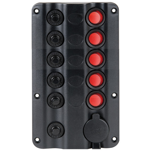Osculati Wave | Tableau 5 circuits 12V avec prise allume-cigare pour van, bateau et fourgon