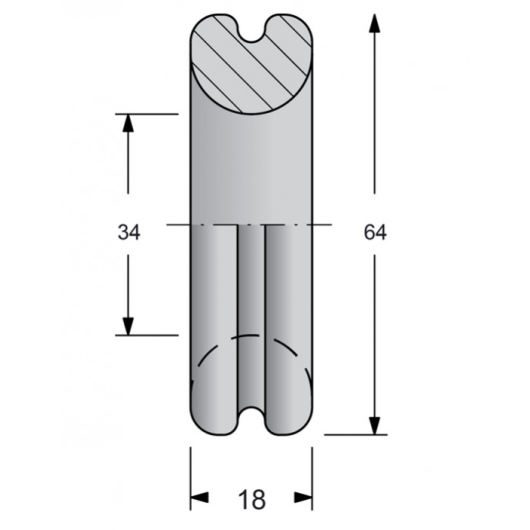 Anneau plein faible friction Antal | Anneau faible friction | Accastillage forte charge voilier dimensions