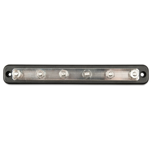 Busbar Victron Energy 150 A | 6 connexions pour systèmes électriques 12V en van, bateau ou véhicule |vue de haut avec couvercle