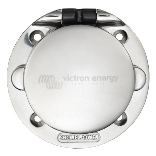 Socle P17 16 A inox | Connexion extérieure 230 V pour van, fourgon et bateau | de face fermé