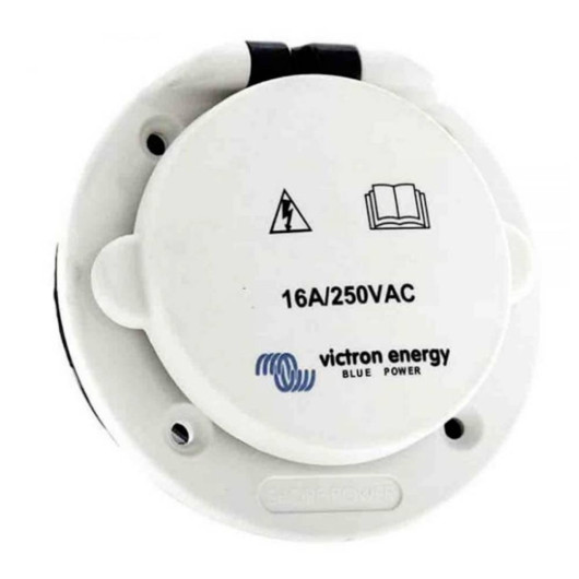 Socle de connexion AC 16A avec couvercle plastique blanc | Compatible Victron & Ratio
