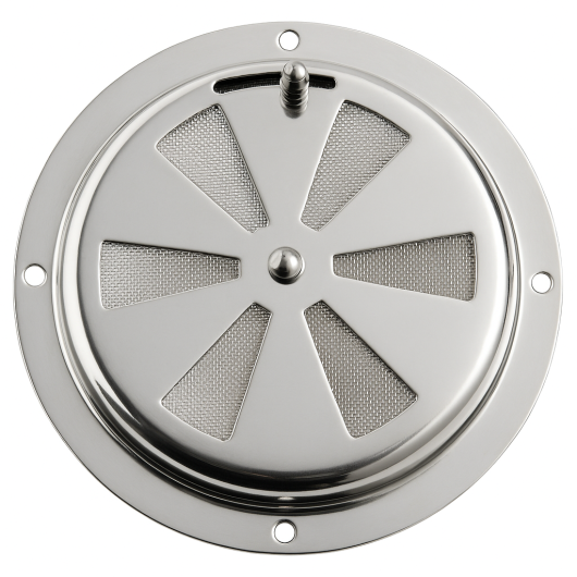 Grille circulaire en inox Osculati avec fermeture rotative avec moustiquaire Ø 102 ou 127 mm