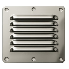 SEAWORLD Grille aération slim en inox 15 cm² | 116 x 128 x 4 mm Grille d'aération permanante 50 cm² en inox dimension 115 x 127 mm pour bateau et van VASP. Vue de face