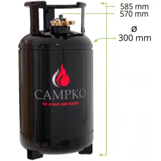 Kit complet réservoir GPL 30 L CAMPKO | Installation VASP ECE R67‑01 | dimensions bouteille