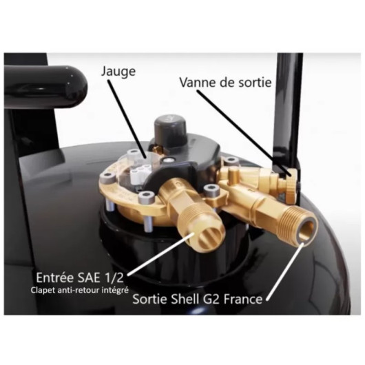 Kit complet réservoir GPL 15 L Campko | Spécial van aménagé | raccords de connexion bouteille