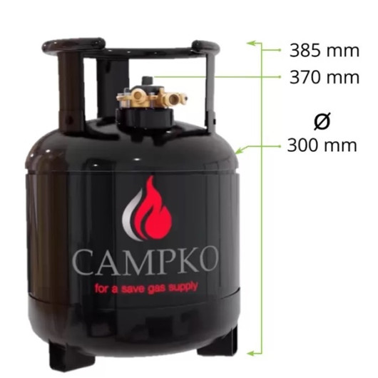 Kit complet réservoir GPL 15 L Campko | Spécial van aménagé | dimensions bouteille