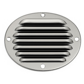 Grille d'aération VASP 15 cm² en inox et de forme ovale 116 x 127 cm en inox : vu de face