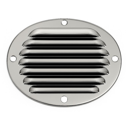 Grille d'aération VASP 15 cm² en inox et de forme ovale 116 x 127 cm en inox : vu de face