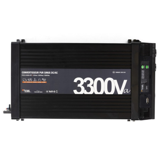 Convertisseur sinusoïdal DC/AC PS-RT 3300 VA Energie Mobile | 12-230V avec relais transfert 30 A | vue de haut