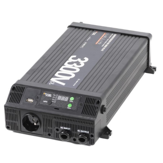 Convertisseur sinusoïdal DC/AC PS-RT 3300 VA Energie Mobile | 12-230V avec relais transfert 30 A