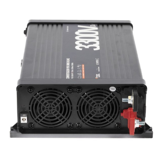 Convertisseur sinusoïdal DC/AC PS-RT 3300 VA Energie Mobile | 12-230V avec relais transfert 30 A | vue arrière