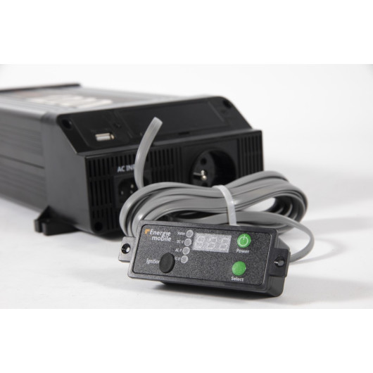 Convertisseur sinusoïdal DC-AC PS-RT 2700 VA | 12-230V à relais transfert 30A et écran déportable | commande déportée et câble