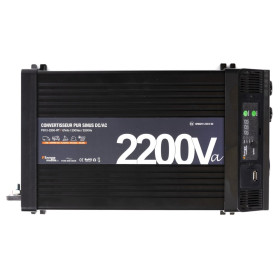EM Convertisseur sinusoïdal DC-AC | PS RT-V2 | 2200 Va Convertisseur sinusoïdal DC/AC PS-RT 2200 VA – 12/230 V avec relais transfert 30 A et écran déportable