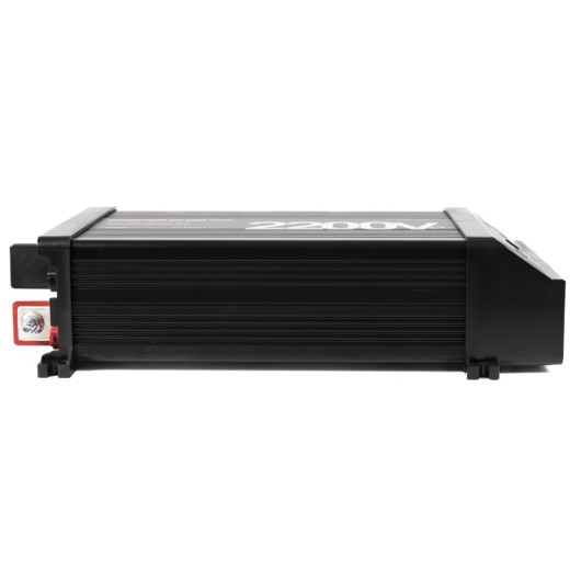 Convertisseur sinusoïdal DC/AC PS-RT 2200 VA – 12/230 V avec relais transfert 30 A et écran déportable | vue de profil