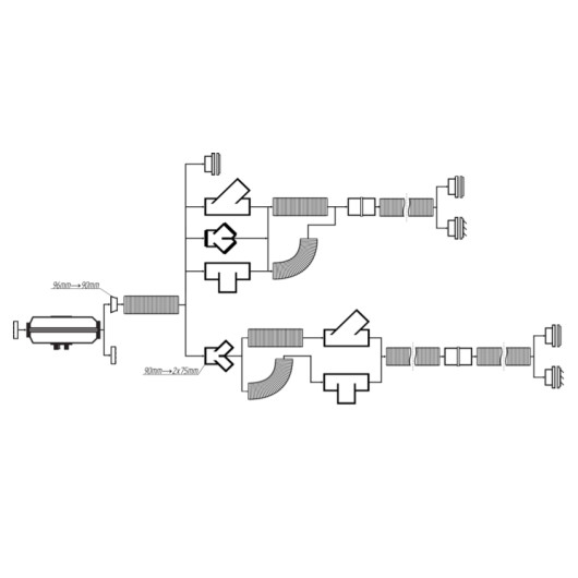 AUTOTERM Réducteur Ø 96-90 mm schéma de branchement
