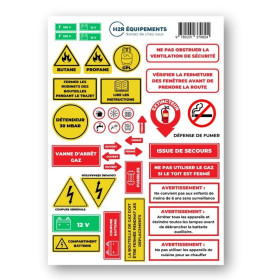 Autocollant Homologation VASP van & fourgon aménagé  | Pictogrammes dossier DREAL | 40 stickers