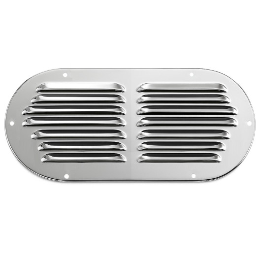 SEAWORLD Grille aération inox oblongue 34 cm² | 233 x 116 mm - vu dessus