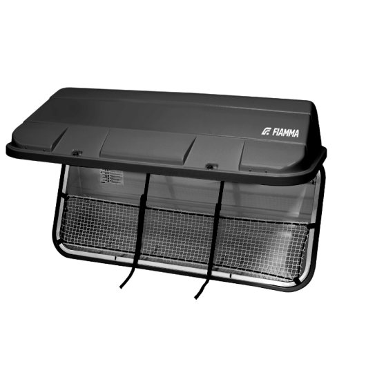 Ultra Box 360 Fiamma | Coffre arrière 360L pour porte-vélos camping-car et fourgon | version deep black