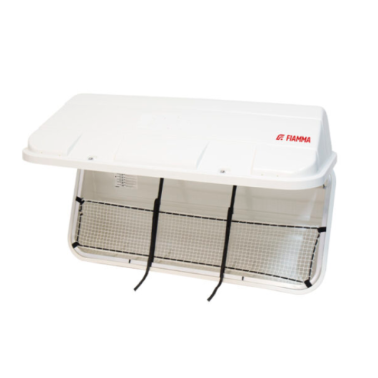 Ultra Box 360 Fiamma | Coffre arrière 360L pour porte-vélos camping-car et fourgon | version blanc nouveau logo