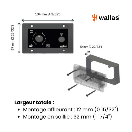WALLAS XC Duo | Combiné plaque de cuisson + Chauffage panneau de controle