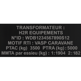 Plaque de transformation VASP | Acrylique Plaque de transformation VASP à personnaliser | Identification VU vers VASP pour van et fourgon aménagé