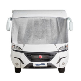 HINDERMANN Volet isolant pour intégral 4 saisons | 2,67 x 1,30 m Rideau isolant extérieur universel 4 saisons Hindermann | 2,67x1,30m pare-brise de camping‑car intégral | vue de face