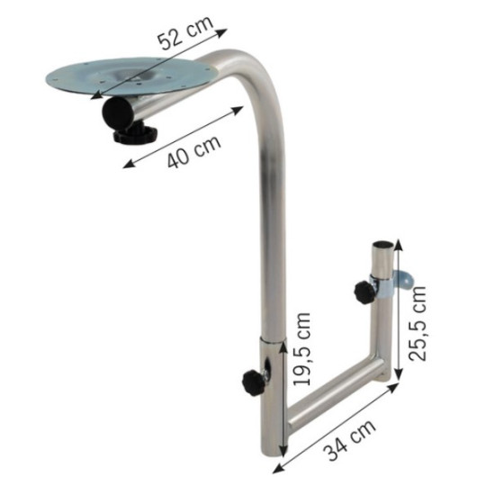 Pied de table en U pivotant Confort Carbest | Idéal VASP | Aménagement van & fourgon | dimensions