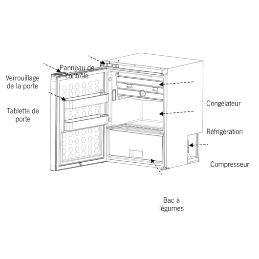 Réfrigérateur MC-65L MC Camping | frigo 12/24 V détails des pièces détachées
