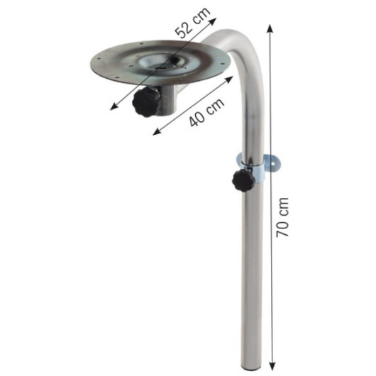 Pied de table pivotant acier Carbest | Compact et idéal VASP | Aménagement pour van et fourgon | dimensions