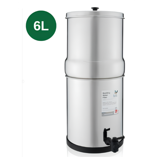 Filtre à gravité acier inox 6 L British Berkefeld | Purification de l'eau sans électricité pour van aménagé | Cuve acier
