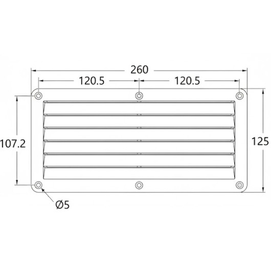 SEAWORLD Grille a persiennes PVC 135 cm² -schéma dimensions