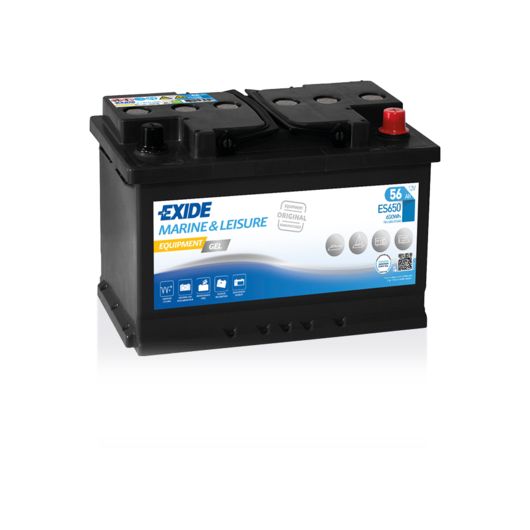 Batterie de servitude de 56 Ah EXIDE Equipment ES650 | Batterie GEL pour bateau ou van aménagé
